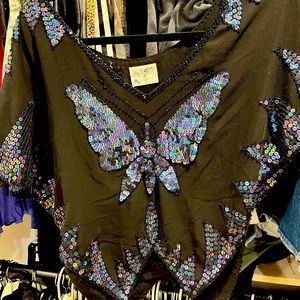 Free people sequin butterfly top